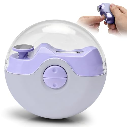 Elektrisk nagelklippare 3-i-1 – nagelklippare elektrisk med nageltrimmer och nagelpolering, elektrisk nagelklippare med ljus, uppladdningsbar USB, säker för spädbarn, barn och vuxna (lila)