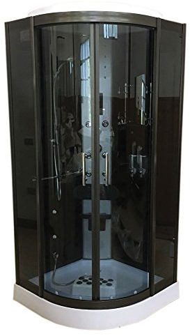 DUCHA CABINA DE HIDROMASAJE 90 x 90 cm SPA RADIO CROMOTERAPIA Toronto Nueva