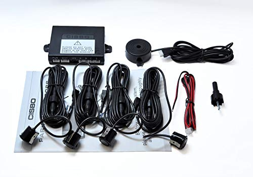 CISBO 18mm Detachable Rear Reverse Parking Sensor 4 Sensors Kit Audio Buzzer Kit (Tonic Blue)