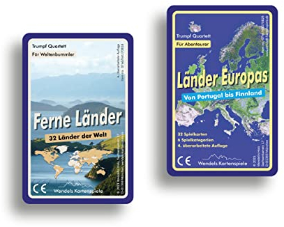 Länder Europas und Ferne Länder Trumpf Quartett Spiel 2er-Set | Wendels Kartenspiele