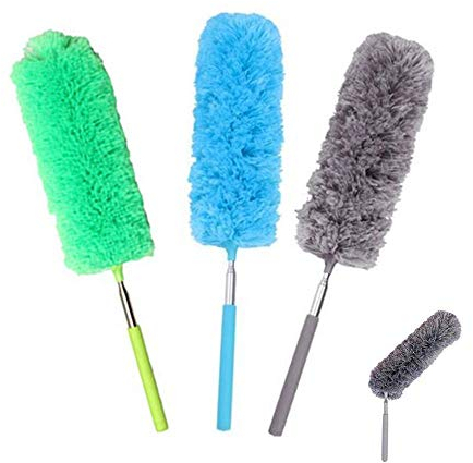 Staubwedel,Staubwischer von Mikrofaser mit Teleskopstange Waschbar Biegbar Statischer Staubtuch Zuhause für Auto Büro 3packs