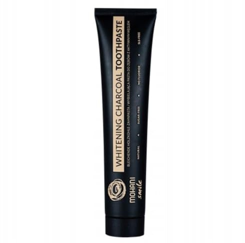 Zahnpaste Mohani Aktivkohle Zahnpasta ohne Fluorid für Weiße Zähne | Schwarze Zahnpasta für Hochwirksamen Kariesschutz | Kohle Whitening Zahnpasta für Langanhaltende Frische (75ml)