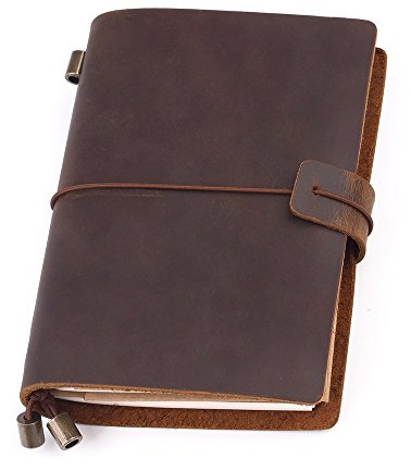 Sixstore Carnet De Voyage En Cuir - Journal De Voyage Rechargeable - Journal En Cuir Véritable Fabriqué À La Main Pour L'Écriture, Poètes, Voyageurs, Planificateur De Vie - Inserts Vierges