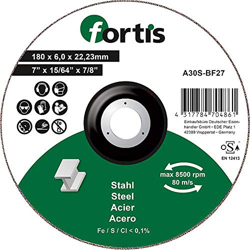 FORTIS Schruppscheibe Stahl 180 x 6,0mm