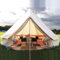 Pyramid Round Bell Canvas Yurt Tent With Zipped Groundsheet - Family Outdoor Camping (Beige Canvas Tent, 4M Diameter)