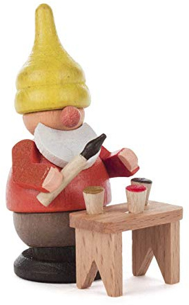 Rudolphs Schatzkiste Miniaturfigur Zwerg mit Pinsel BxHxT 3x5,5x2cm NEU Miniaturfigur Figuren Seiffen Frühling Erzgebirge Holzfigur Weihnachten Fensterschmuck Spielzeug Weihnachtsfigur