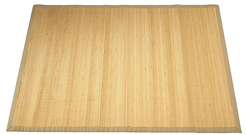 Japanwelt Rutschfester Bambus-Teppich I Wasserabweisende Bambusmatte, Badematte Duschmatte Bad-Vorleger Matte, Holzteppich Läufer aus Bambus für Küche, Flur, Bad & Wohnzimmer (Natur, 60 x 100 cm)