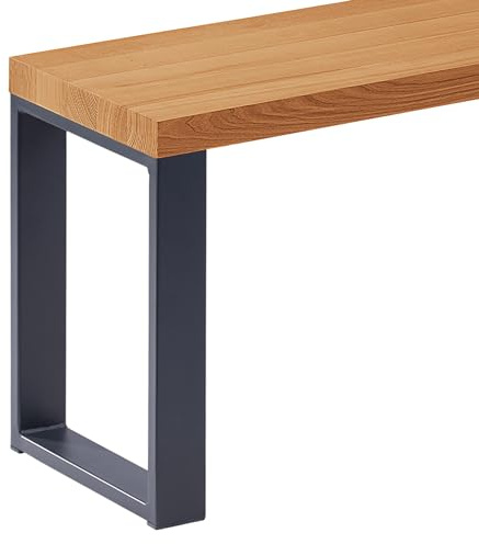 LAMO Manufaktur Sitzbank Esszimmer Holzbank 30x100x47 cm, Möbelfüße Simple Anthrazit/Rustikal, LSB-01-A-003-100-7016S