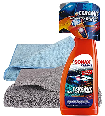 detailzone SONAX Xtreme Ceramic Spray Versiegelung Set: Ceramic Spray Versiegelung 750ml + 2X Microfasertuch