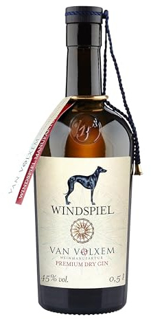 Windspiel Van Volxem Premium Dry Gin (1 x 0,5l) | Gin trifft Riesling, eine Symphonie für Kenner und Genießer - 45% vol.