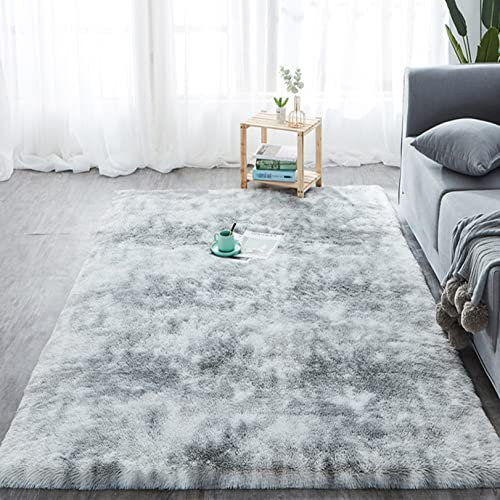 CHBIN Hochflor 200x240cm Hochflor Teppich Nachahmung Wolle Teppich Fellteppich Super Weich Gemütliches für Wohnzimmer Kinderzimmer Schlafzimmer Flur Läufer, Hellgrau