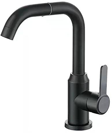 Grifo de rotación doble de 360 ​​°, grifos de baño de un solo controlador, grifo de lavabo de baño con núcleo de válvula de cerámica, grifos de tocador de barra, control dual de frío y calor, antisalp