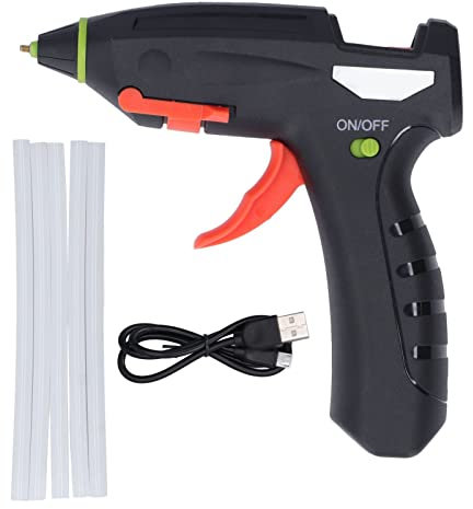 Pistolet à Colle, Pistolets à Colle Chaude Pistolet à Colle Mini Kit de Thermofusible Rechargeable USB sans Fil Pistolets à Colle avec 5 Bâtons Outils de Bricolage 3,7 V, Pistolets à Colle