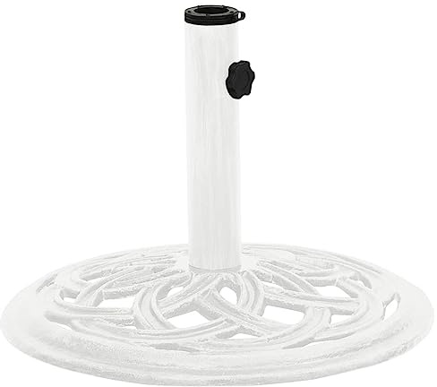 Socle de parasol Blanc 44x44x31 cm Fonte