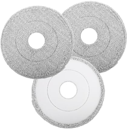 Zerodeko Tête De Serpillère Serpillère Microfibre 3 Pièces de Rechange Recharge de Nettoyage Rotative Lavable Sec Têtes de Rondes Fournitures de Nettoyage pour Usage Serpillière Microfibre
