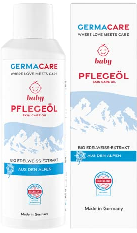 GERMACARE Baby Pflegeöl – 150ml Babypflege – Öl für Babys und Kinder – Pflege für Neurodermitis – Babyöl aus Mandelöl, Arganöl, Sonnenblumenöl