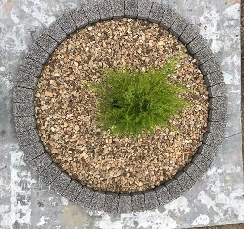 120 cm Garden Stones Circle Tree Surrounding Granite Bricks Plant Flowers Ring Lawn Grass Border Edging Decorative Concrete Stones Fountain Statue Bird Feeder Base Surround Grey