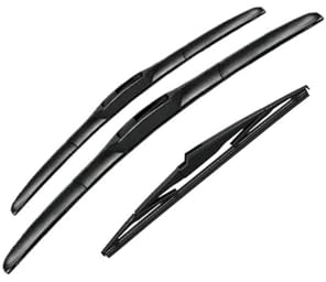 HAZYZKDM Für Smart Für Fortwo 451 W451 2006–2014 Windschutzscheibe Frontwischerblätter Bürsten Windschutzscheibe 23+21+10 Scheibenwischer(Front Rear,RHD)