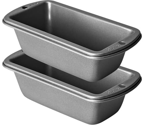 Wilton Recipe Right Non-Stick Mini Loaf Pan Set, Small Loaf Pans for Baking, 2-Piece Cookware Set, 5.75 x 3 in., Steel