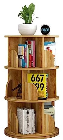 YTGHBIML Bücherturm Freistehend 360° drehbares Bücherregal, 3-stufiges stehendes Bücherregal, platzsparendes Bücherregal für Wohnzimmer, Zuhause, Studenten-Bücherregale perfekte Darstellung