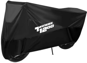 Motorradschutz für Parken Für Tenere1200 2014-2021 Motorrad-Schutzhüllen Wasserdicht Regen- Und Staubdicht(Schwarz,L for 180cm)