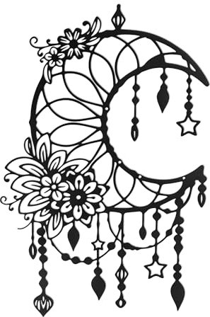 Metallo Decorazione La Luna, Motivi di Luna, Fiori e Stelle, Quadro Moderno Soggiorno, 3D Decorativo Minimalista Moderno Astratto Linea Arte, per Soggiorno, Ufficio, Decorazione per la Casa (30*20cm)