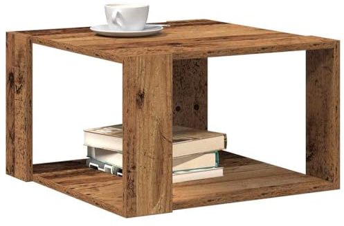 vidaXL Couchtisch Altholz 51,5 x 51,5 x 30 cm Holzwerkstoff | Rustikaler Stil, der die natürliche Schönheit und Wärme zur Schau stellt,