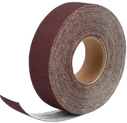 80 Grit Sandpaper Roll, 5cm x24m Continuous Abrasive Sand Paper Ready to Cut Emery Cloth Roll for Drum Sander Woodworking Automotive Metal Sanding