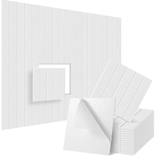 Lot De 12 Panneaux Acoustiques Auto-AdhéSifs, Isolation Acoustique Porte Mur IntéRieure, Panneau D'Insonorisation, Absorbeur Acoustique Plafond Pour RéDuire Le Bruit Et L'Isolation Phonique (blanc)