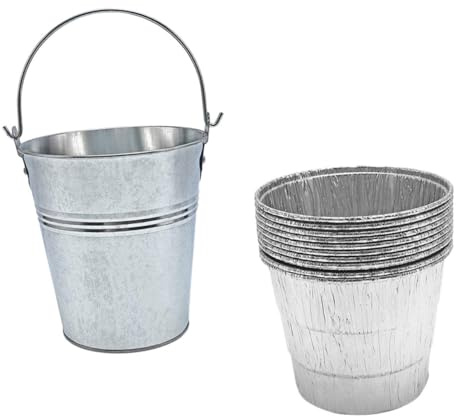 AKOOSY 10pièces Seau Graisse Barbecue Extérieur avec Seau Et Doublures Jetables Bac Égouttement Huile Flexible pour Nettoyage Facile Et Collecte des Graisses