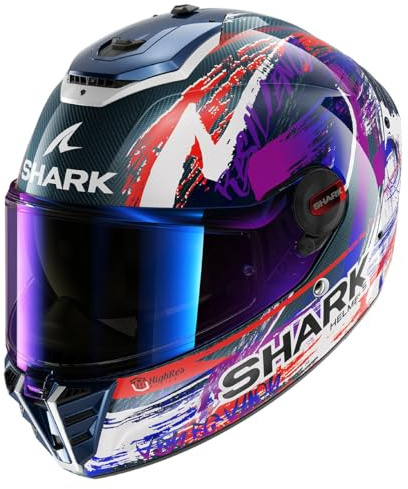 SHARK, Integraler Motorradhelm SPARTAN RS CARBON ZARCO SIGNATURE Carbon White Violet DWV, M