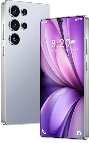 Smartphone S25 Ultra Android 14 - Batterie 8000 MAh, 16 Go 1 To, Grand Écran HD 7,3, Double SIM 5G/4G, Déverrouillage Gratuit, Reconnaissance Faciale, Empreinte Digitale GPS,Titanium Blue-7.3 Inch