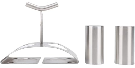 Yosoo Tarros de Condimentos de Acero Inoxidable 304, Organización de Mesa de Comedor de Cocina, Juego de Coctelera S&P con Estante