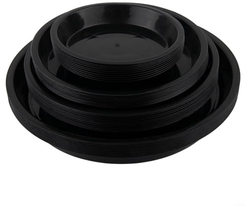 Honseadek Juego de 40 platillos redondos para macetas con bandeja circular de plástico de 12 cm, 16 cm, 18 cm, 22 cm, para plantas de interior y exterior, suculentas, cactus, hierbas, protección de