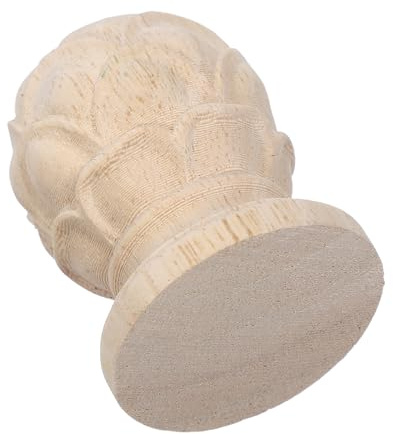 FONDOTIN Remate de Madera Tallado Piña 4x6 Cm Decoración Europea para Manualidades y Barras de Cortina Accesorios para Interiores Madera Resistente