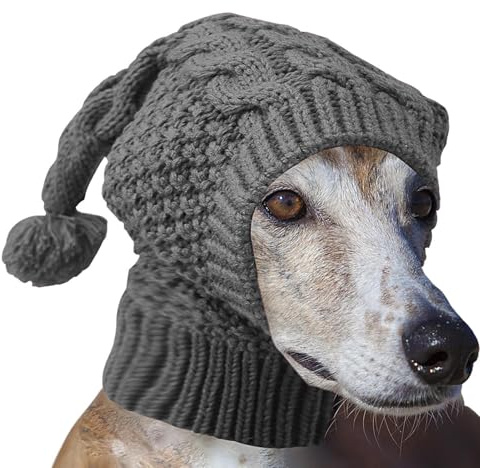 Berriphonia Gorro de Punto para Perro, Gorro de Invierno Tejido para Perro, de Punto cálido para Perros de Invierno, Linda Ropa para Mascotas, protección para el Cuello y la Cabeza, Gorro Tejido