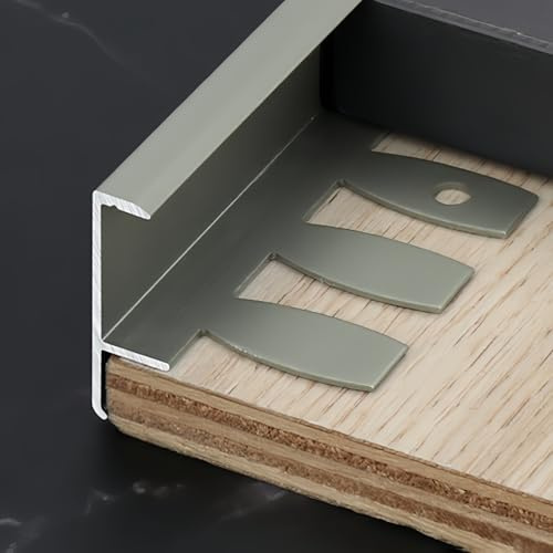 Coayuou Baguette D Angle en F 90cm* 3 Pièces Profile Aluminium Carrelage Flexible Renovation Marche Escalier pour La Protection des Coins De Vos Meubles Et Constructions(Champagne,18mm)