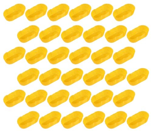 LALADEFIEE 2000 Pezzi Pirottini di Carta Rettangolari per Muffin, Resistenti All’olio, Multiuso in Carta Gialla, per Compleanni e Ristoranti
