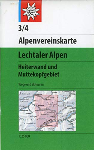 Lechtaler Alpen, Heiterwand: Topographische Karte 1:25.000 mit Wegmarkierungen und Skirouten (Alpenvereinskarten)