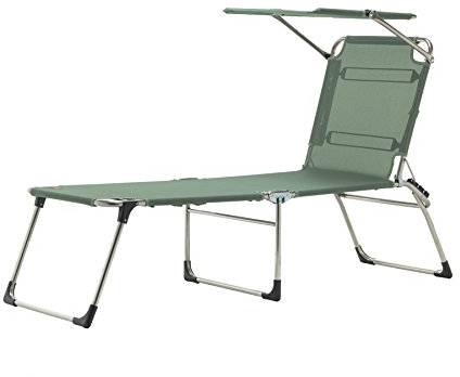 Jan Kurtz Dreibeinliege Amigo 40+ Sun Extrahoch, Gestell: Aluminium, Bezug Kunststoffgewebe Farbe Salbei