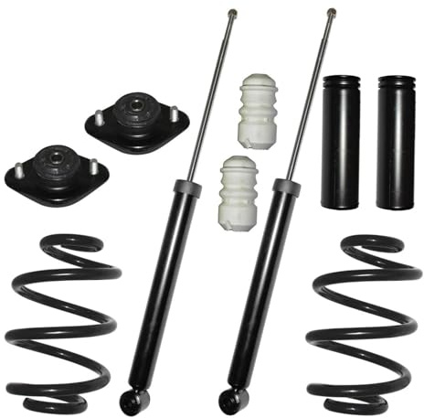 2x Stoßdämpfer Staubschutz 2x Feder 2x Domlager Hinterachse für BMW 3 E46 Cabriolet Compact Coupe Touring