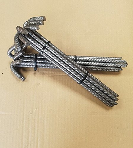 Wire Products PACK 10 Steel J Pins Ribbed 290mm x 10mm Metal Pegs Camping Awning Marquee BEST BUY