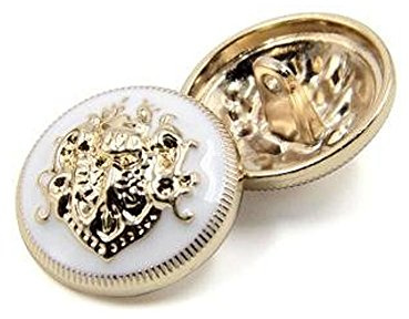 10PCS Bottoni dei Vestiti - Bottone in Metallo a Forma di Bottone con Bottoni a Forma di Pulsante Moda per Uomo Donna Giacca, Cappotto, Divisa, Camicia, Abito e Giacca (Bianca, 25mm)
