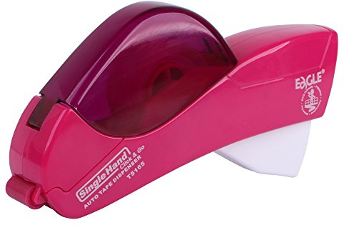 Eagle Distributeur de ruban automatique et pistolet à ruban adhésif. 12 mm et 19 mm. Idéal pour accrocher des cadeaux, des paquets, des albums et des enveloppes. - rose