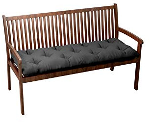chilly pilley Coussin Matelassé De Banc Coussin De Jardin avec Passants Coussin Assise (160x50x12, Gris)