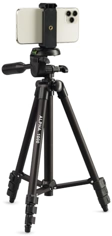 Cullmann Germany - 52104 - Alpha 1000 Trépied Mobile BT avec Support pour Smartphone et déclencheur Bluetooth (Hauteur d'extension 106 cm, avec tête à 3 Voies, Charge maximale 1 kg, Poids 480 g), Noir