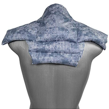 Nackenkissen Komfort - used-look grau-blau - Bio-Dinkelkissen - Wärmekissen & Kältekissen - 5-Kammer Rücken Schulter Nacken