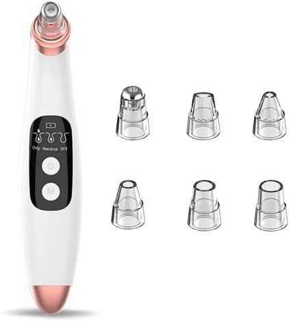 Mitesserentferner Porenreiniger Vakuumsauger [Stärkes Version] Blackheadremover mit 6 verschiedenen austauschbaren Reinigungsaufsätzen, 3 Modus, Schnelles USB aufladung