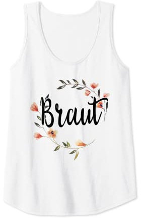 Damen Braut Bride to be Blumenkranz Blumen JGA Verlobung JGA Tank Top