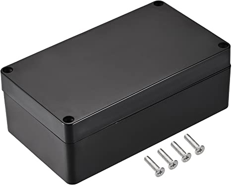 sourcing map Wasserdicht Anschlussdose ABS für Elektroprojekt Schwarz 158x90x60mm